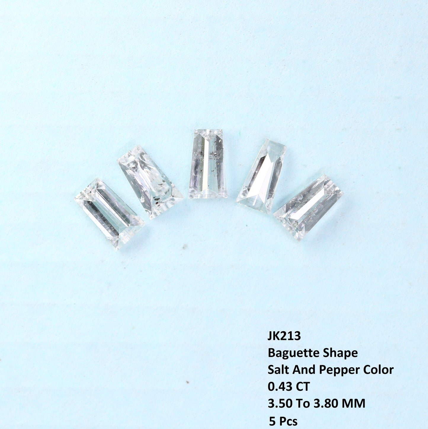 0.43 CT Baguette Cut Salt and Pepper Diamond for Engagement Ring and Unique Bridal Jewelry Design - JayKrishna Diamond