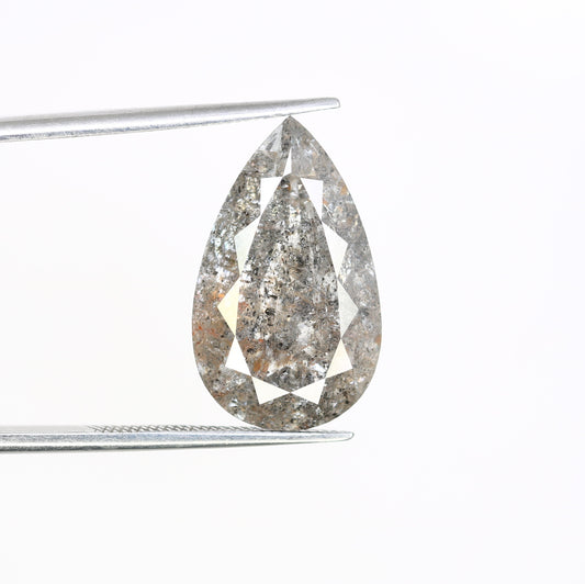 7.64 CT Salt And Pepper Pear Shape Diamond For Engagement Ring - JayKrishna Diamond