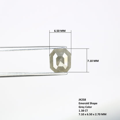 1.38 CT 7.10 MM Grey Emerald Shape Diamond For Diamond Jewelry - JayKrishna Diamond