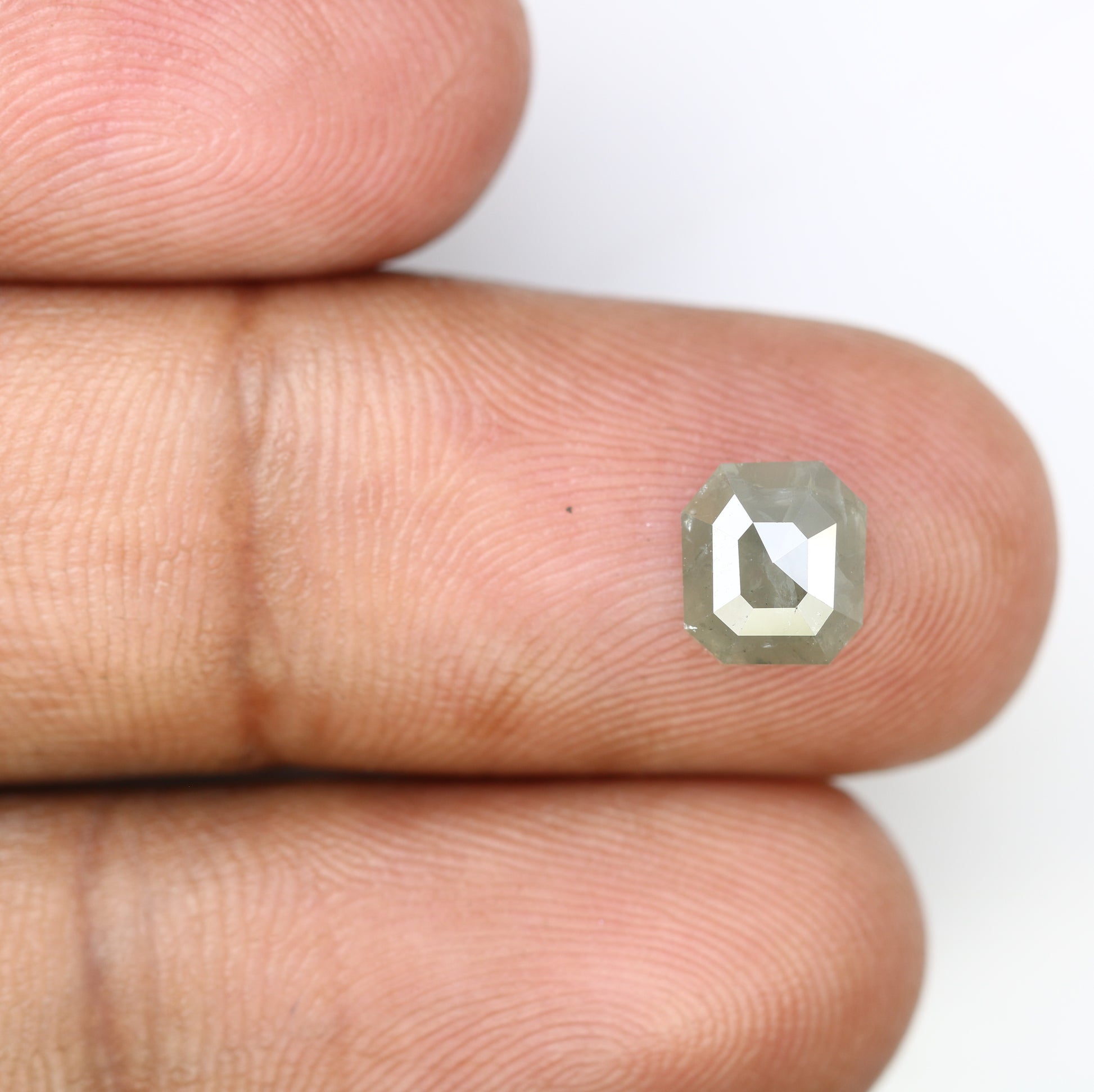 1.38 CT 7.10 MM Grey Emerald Shape Diamond For Diamond Jewelry - JayKrishna Diamond