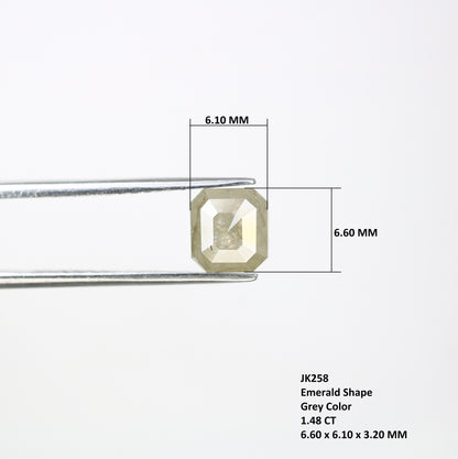 1.48 CT Grey Emerald Cut Natural Diamond For Diamond Jewelry - JayKrishna Diamond