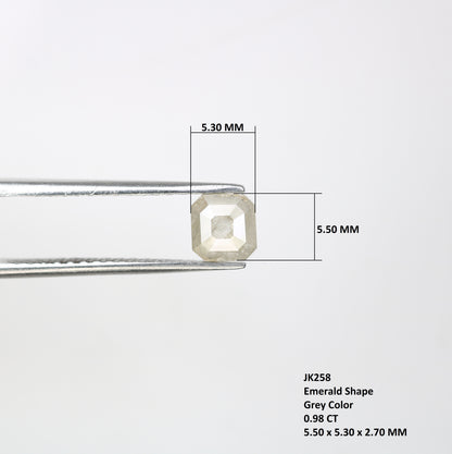 0.98 CT Loose Grey Emerald Cut Diamond For Engagement Ring - JayKrishna Diamond