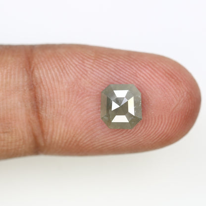 1.39 CT 7.10 MM Grey Emerald Shape Diamond For Engagement Ring - JayKrishna Diamond