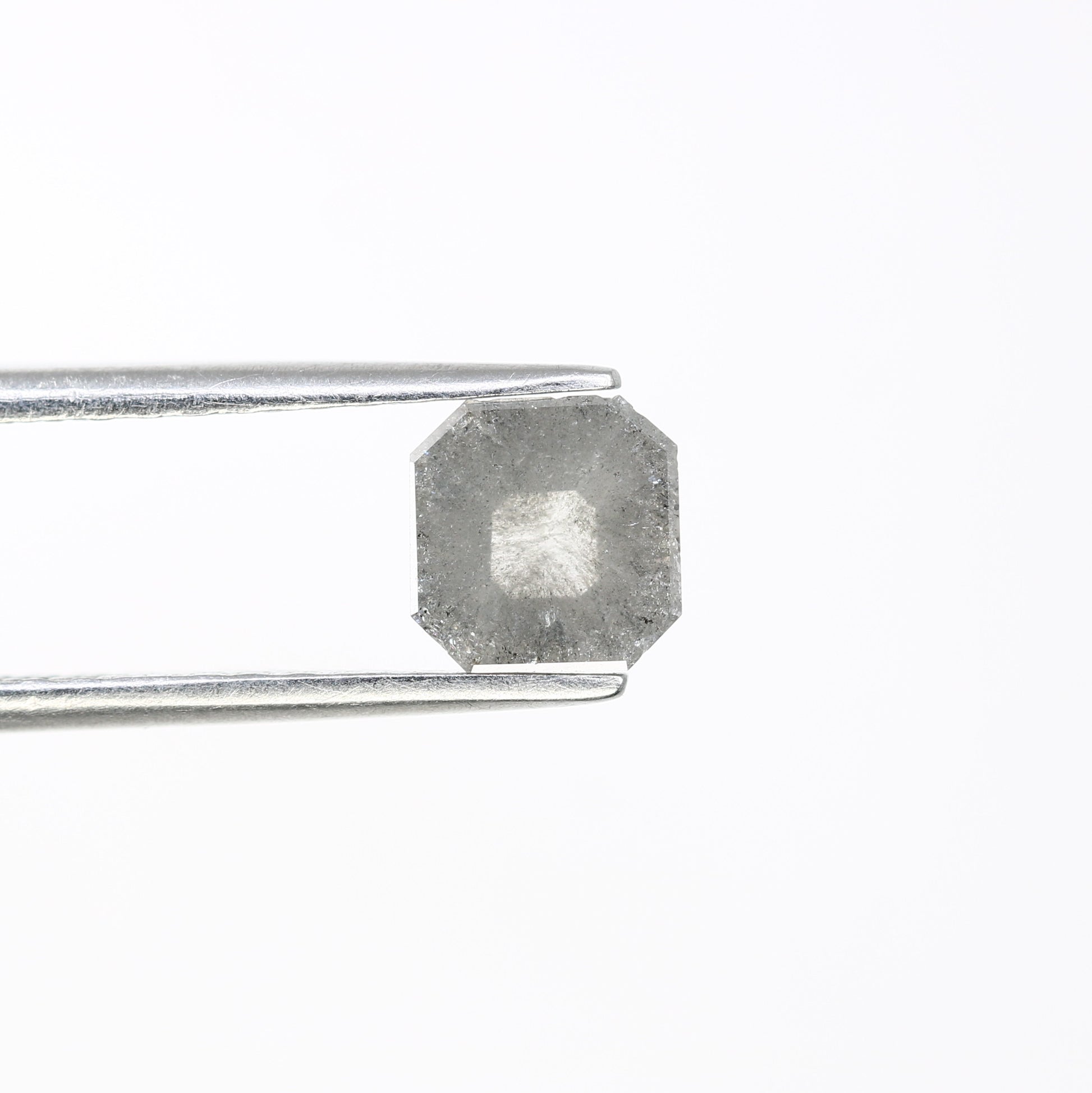 0.92 CT Asscher Shape Salt And Pepper Diamond For Engagement Ring - JayKrishna Diamond