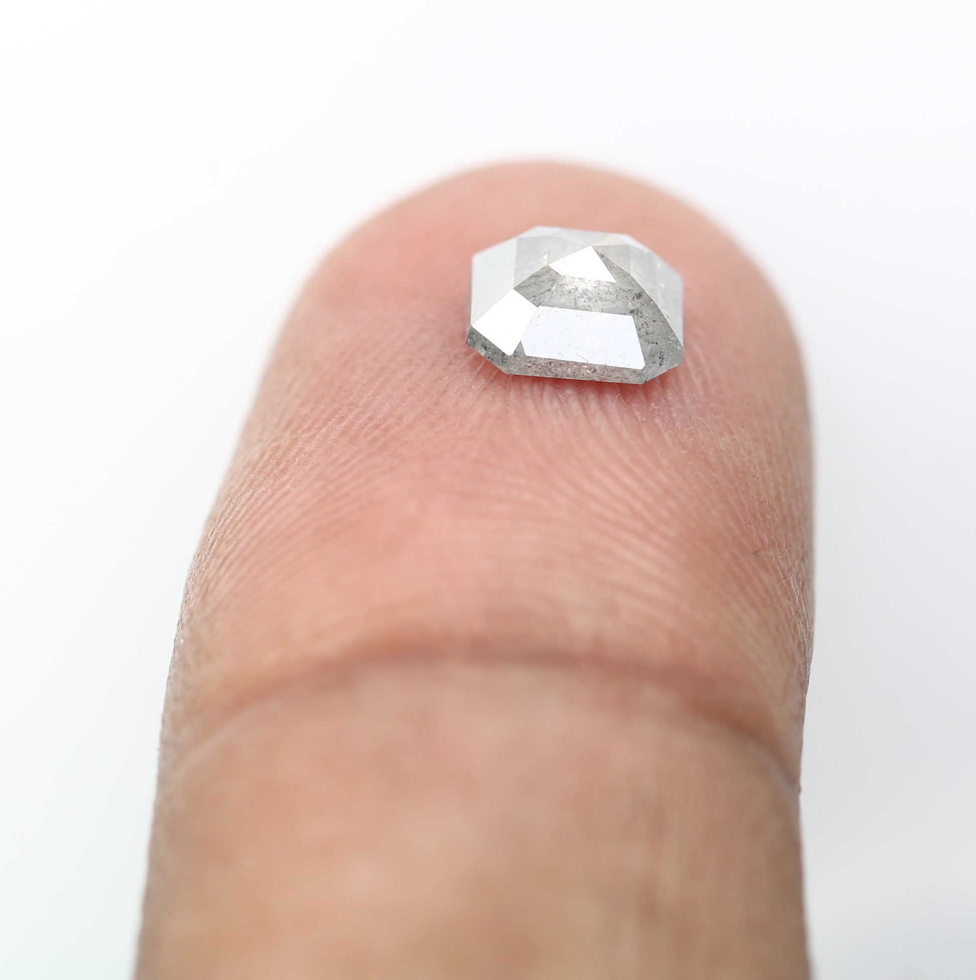 0.92 CT Asscher Shape Salt And Pepper Diamond For Engagement Ring - JayKrishna Diamond