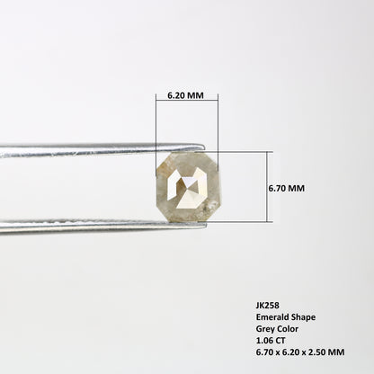 1.06 CT Grey Emerald Cut Natural Diamond For Engagement Ring - JayKrishna Diamond