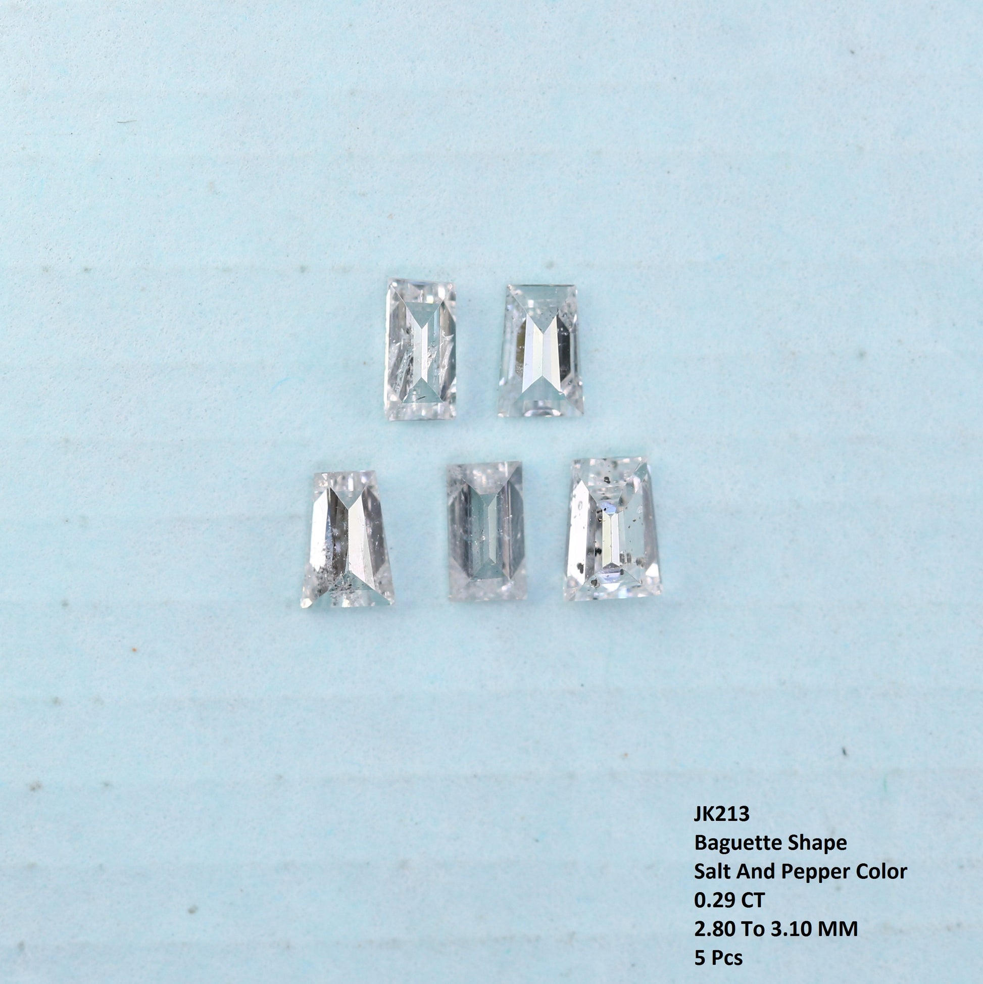 0.29 CT Baguette Cut Salt and Pepper Diamond – Ideal for Engagement Rings | Unique Salt and Pepper Baguette Diamond - JayKrishna Diamond