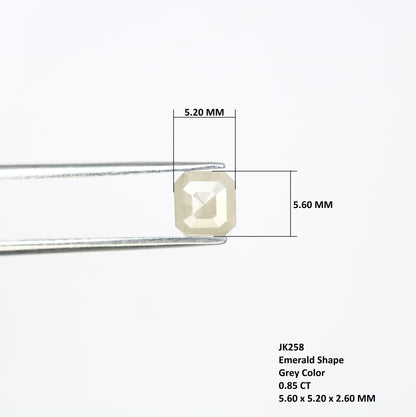 0.85 CT Emerald Cut Natural Grey Diamond For Engagement Ring - JayKrishna Diamond