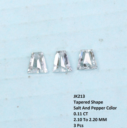 0.11 CT Tapered Cut Salt and Pepper Diamond for Engagements & Custom Jewelry - JayKrishna Diamond