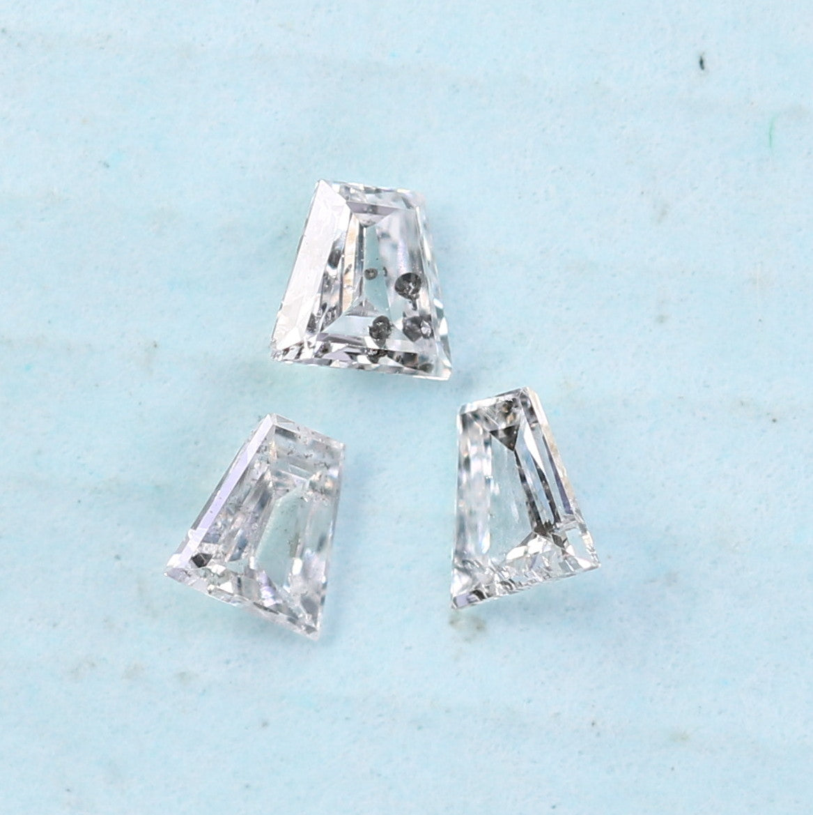 0.11 CT Tapered Cut Salt and Pepper Diamond for Engagements & Custom Jewelry - JayKrishna Diamond