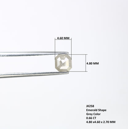 0.66 CT 4.80 MM Grey Emerald Shape Diamond for Engagement Ring - Unique Gemstone for Custom Bridal Jewelry Designs - JayKrishna Diamond