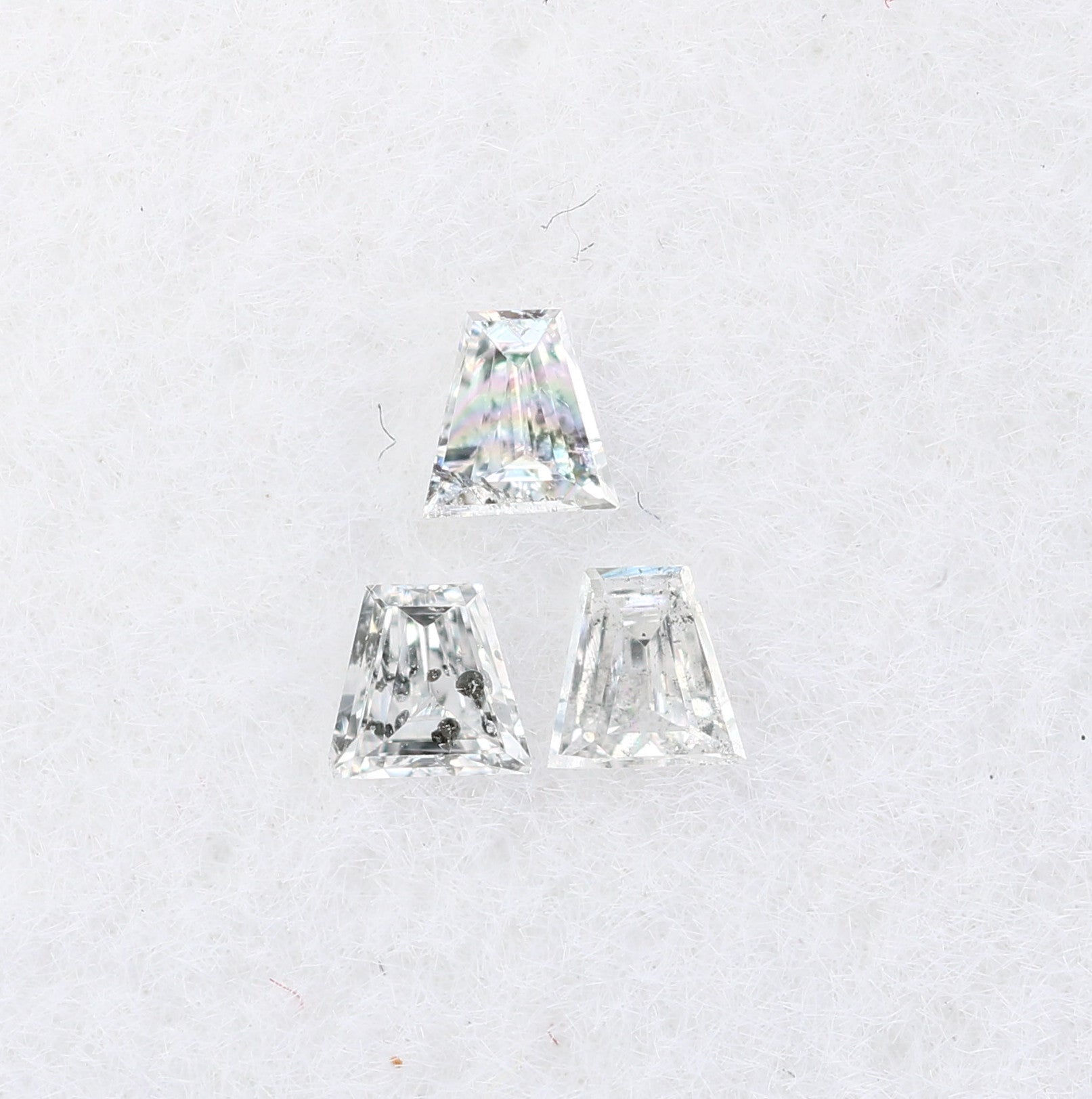 0.11 CT Tapered Cut Salt and Pepper Diamond for Engagements & Custom Jewelry - JayKrishna Diamond