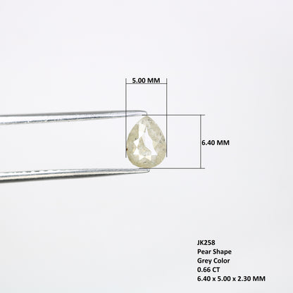0.66 CT Natural Grey Pear Shaped Loose Diamond for Engagement Ring - Unique Gemstone for Custom Bridal Jewelry Designs - JayKrishna Diamond