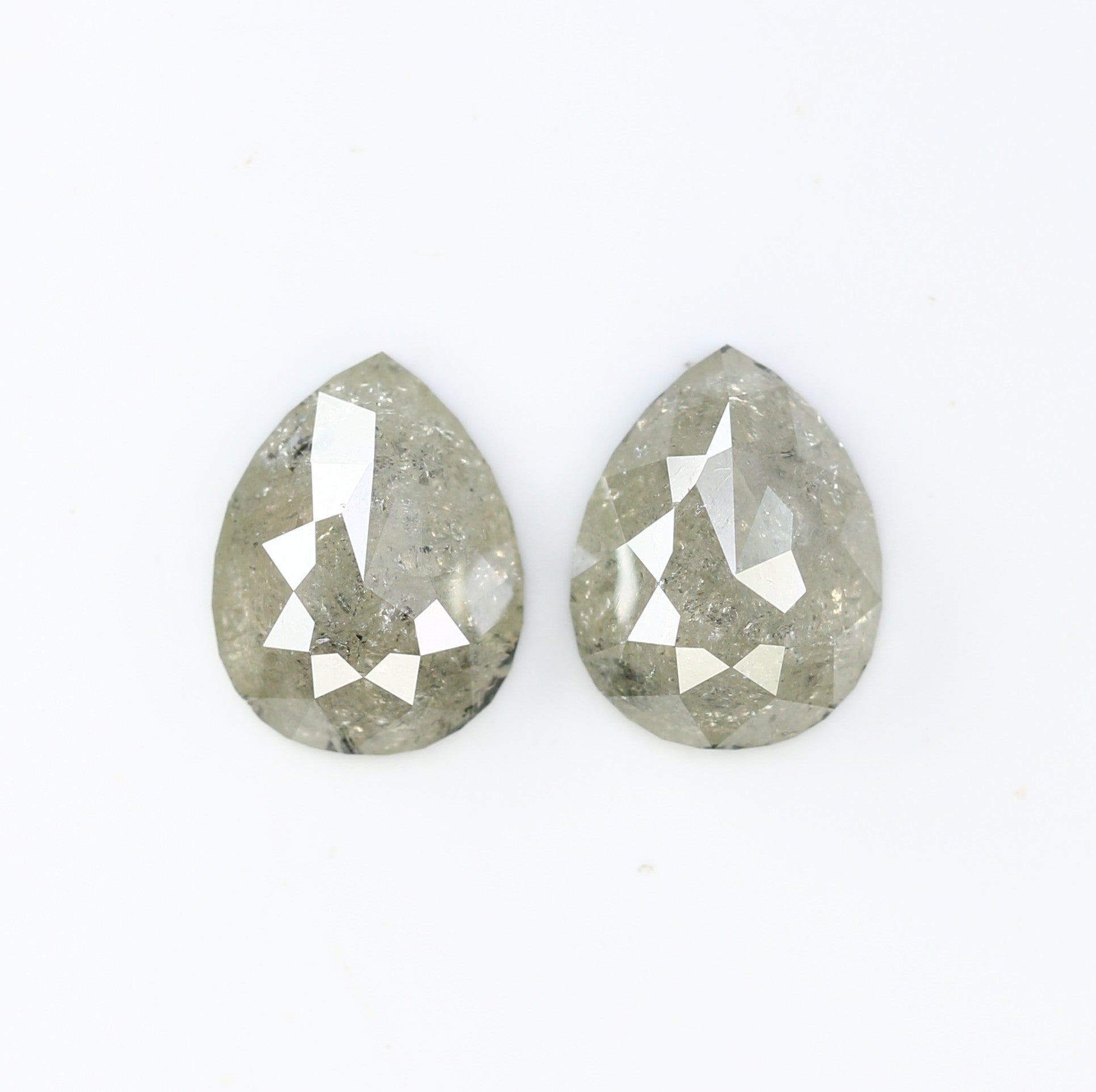 1.76 CT Pear Cut Natural Grey Loose Pair Diamond For Engagement Ring - JayKrishna Diamond