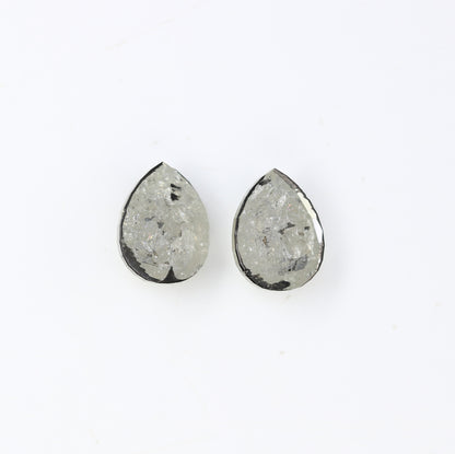 1.76 CT Pear Cut Natural Grey Loose Pair Diamond For Engagement Ring - JayKrishna Diamond