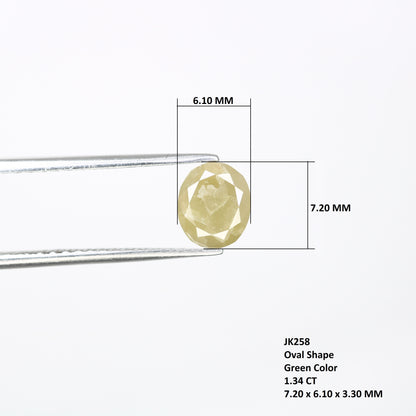 1.34 CT Oval Cut Green Loose Natural Diamond For Engagement Ring - JayKrishna Diamond