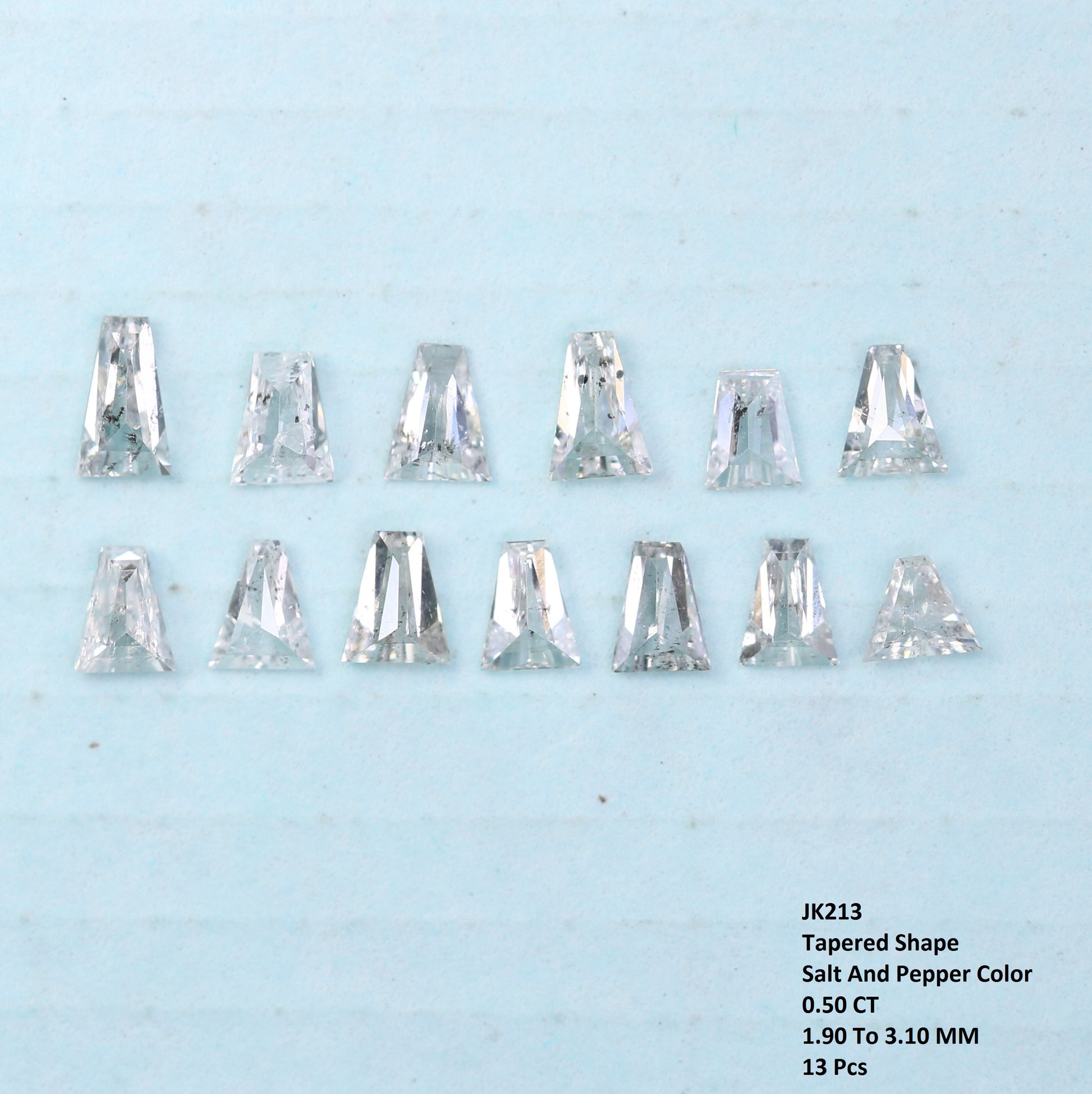 0.50 CT Salt and Pepper Tapered Shape Diamond For Engagement Ring - JayKrishna Diamond