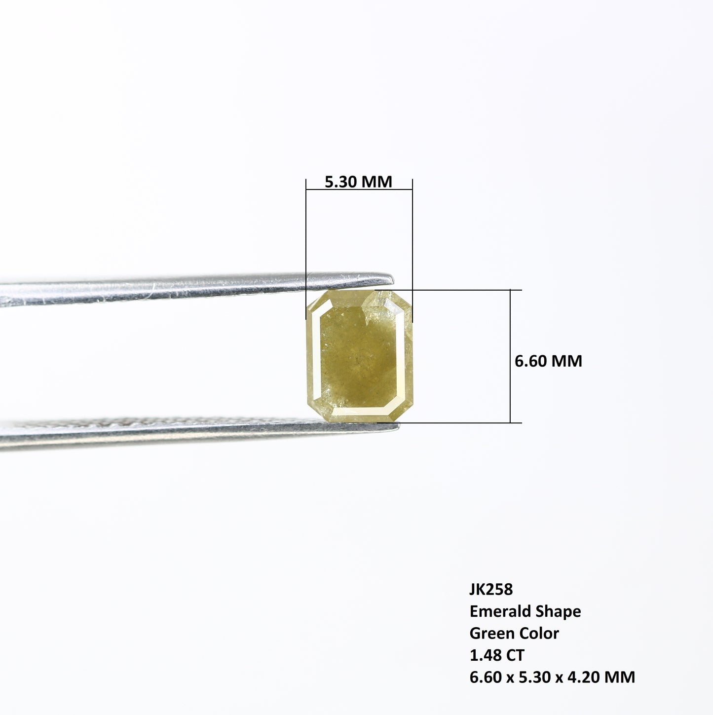 1.48 CT Emerald Cut Loose Green Diamond For Galaxy Ring - JayKrishna Diamond
