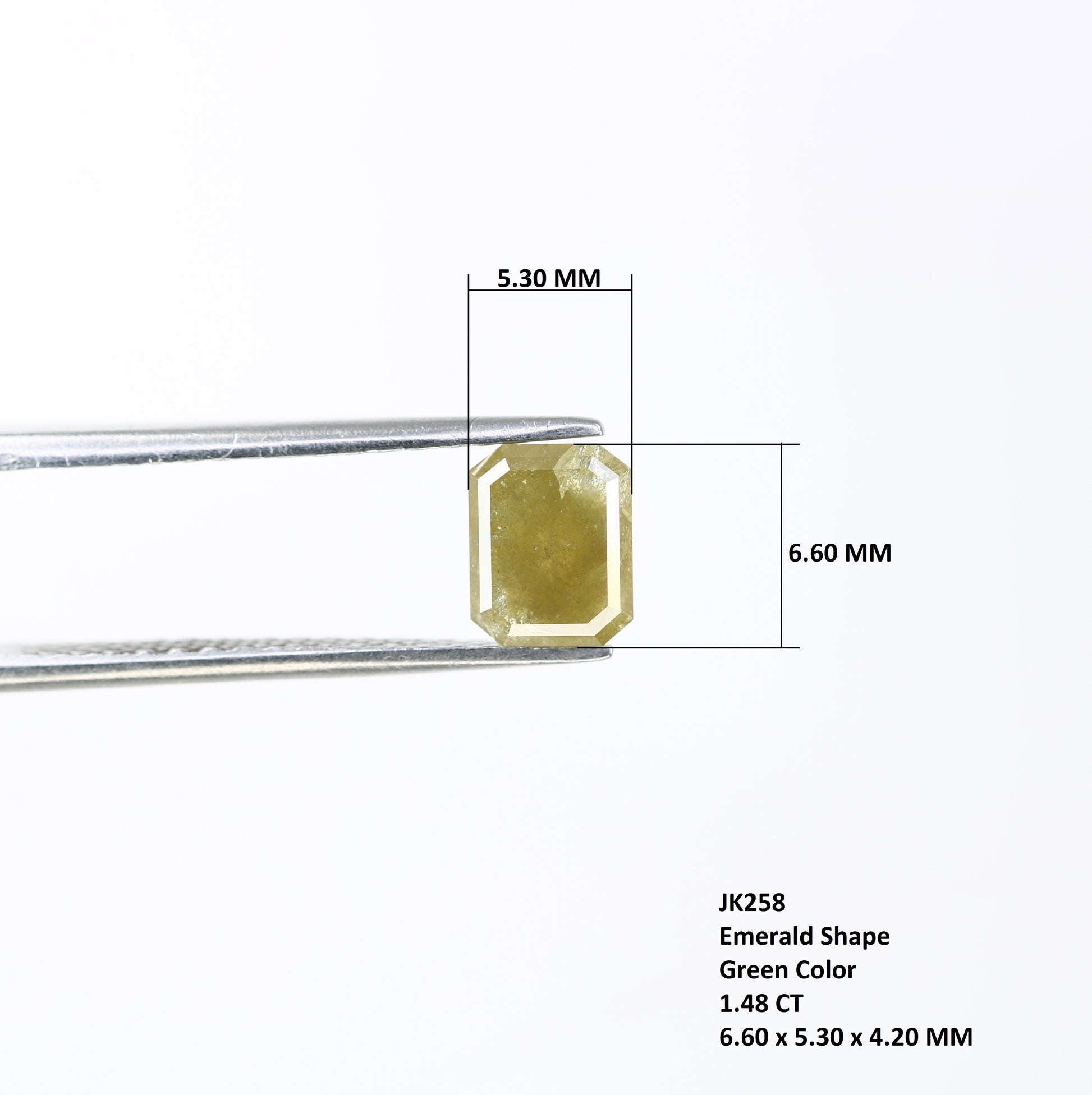 1.48 CT Emerald Cut Loose Green Diamond For Galaxy Ring - JayKrishna Diamond
