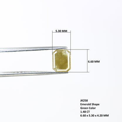 1.48 CT Emerald Cut Loose Green Diamond For Galaxy Ring - JayKrishna Diamond