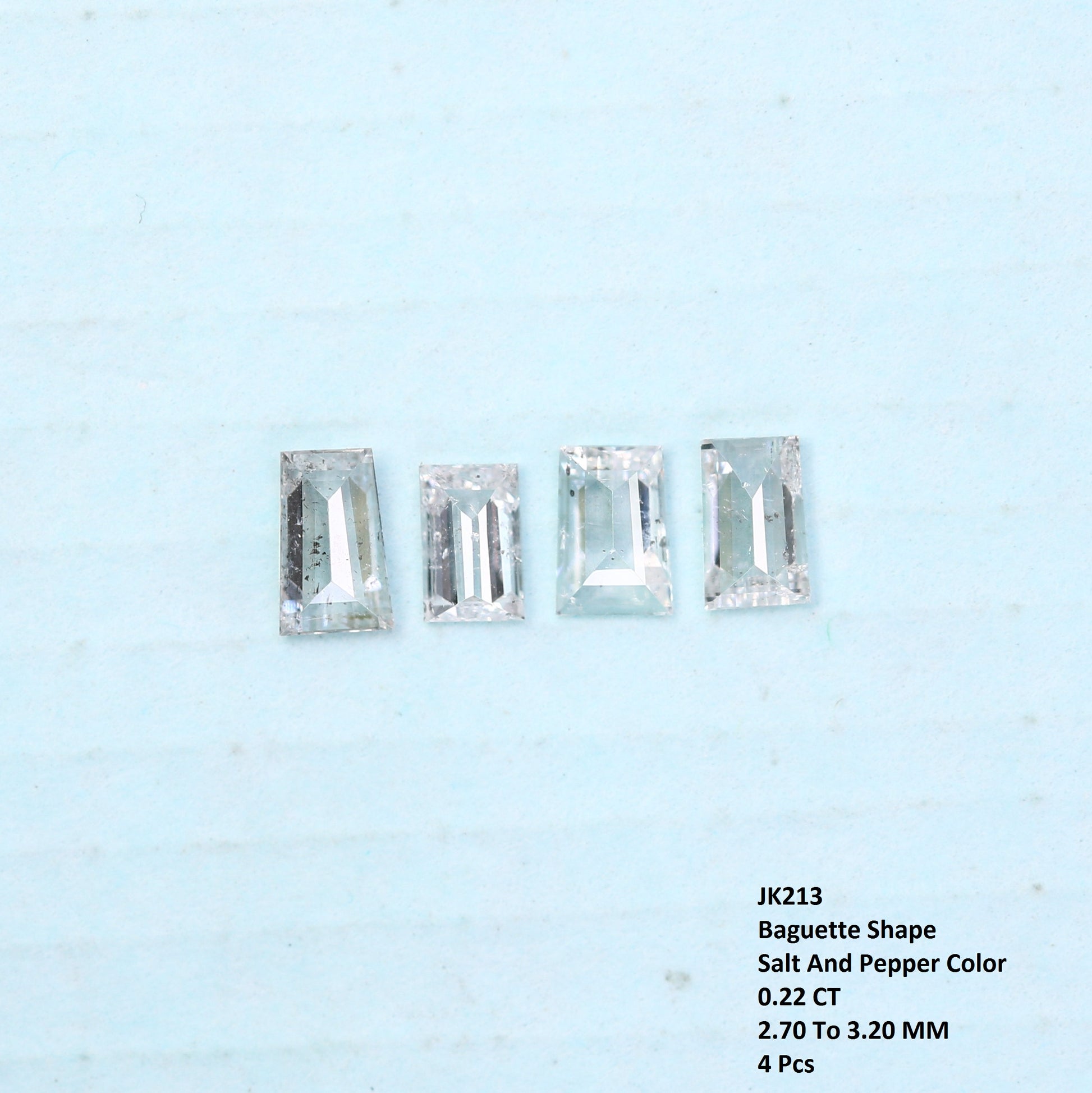 0.22 CT Salt and Pepper Baguette Cut Diamond – Ideal for Engagement Rings - JayKrishna Diamond
