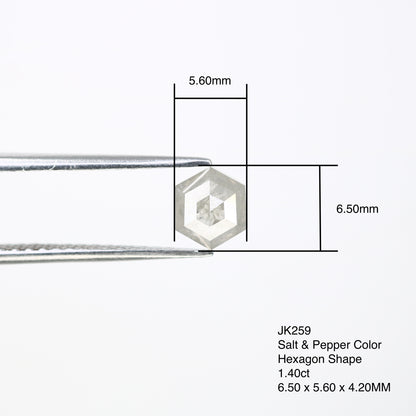 1.40 Carat Hexagon Shape Salt And Pepper Color Loose Diamond For Galaxy Ring - JayKrishna Diamond