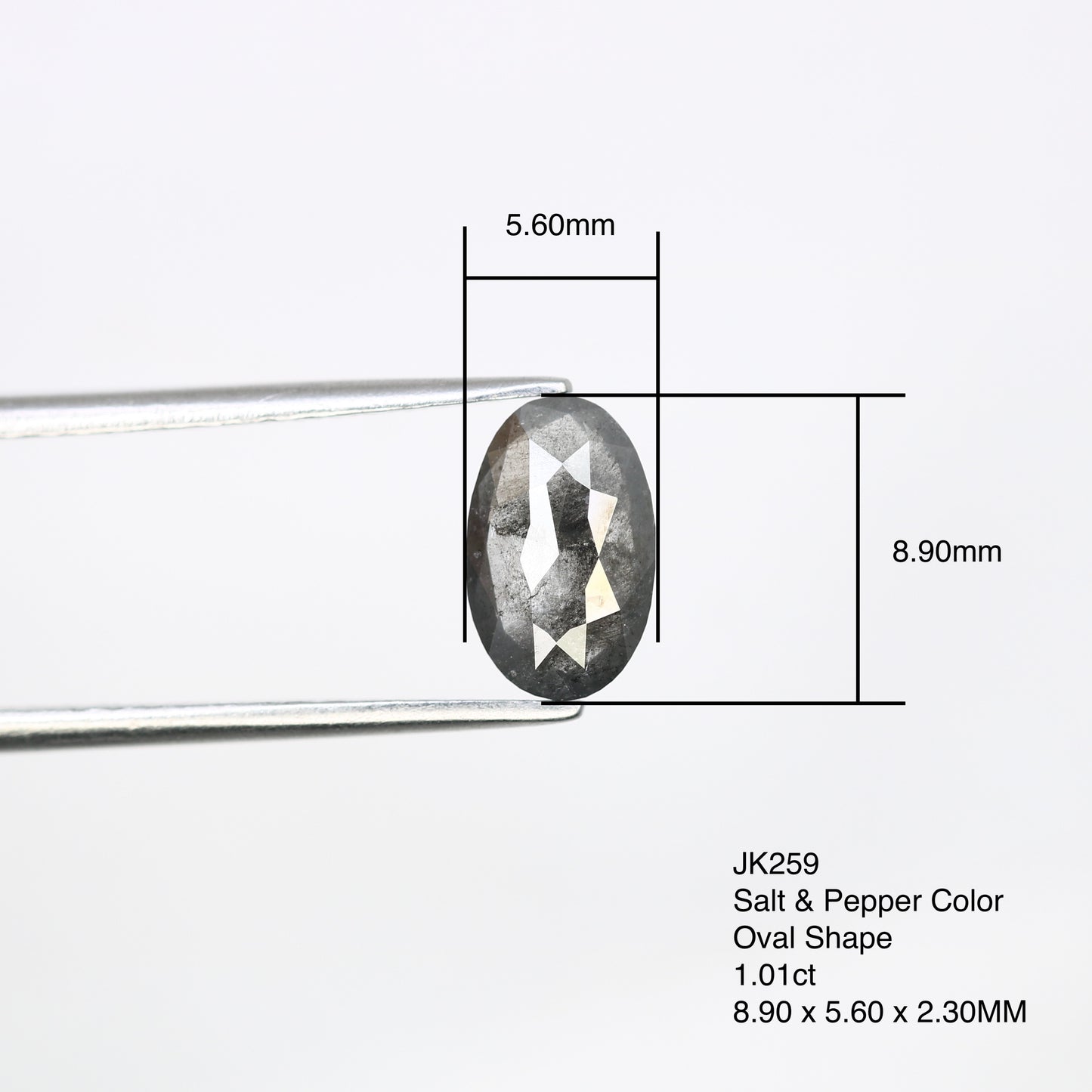 1.01 Carat Loose Oval Shape Natural Salt And Pepper Diamond For Engagement Ring - JayKrishna Diamond