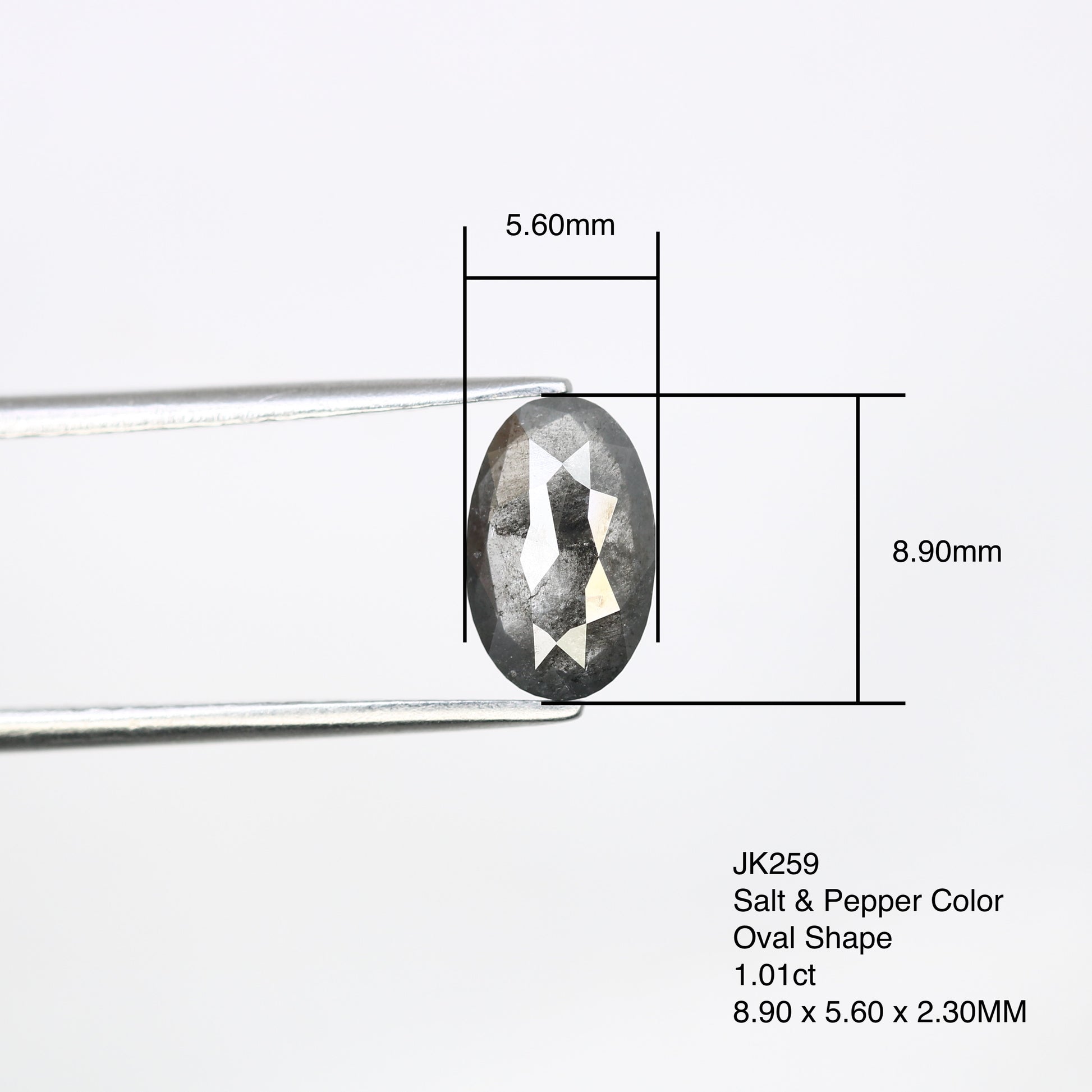 1.01 Carat Loose Oval Shape Natural Salt And Pepper Diamond For Engagement Ring - JayKrishna Diamond