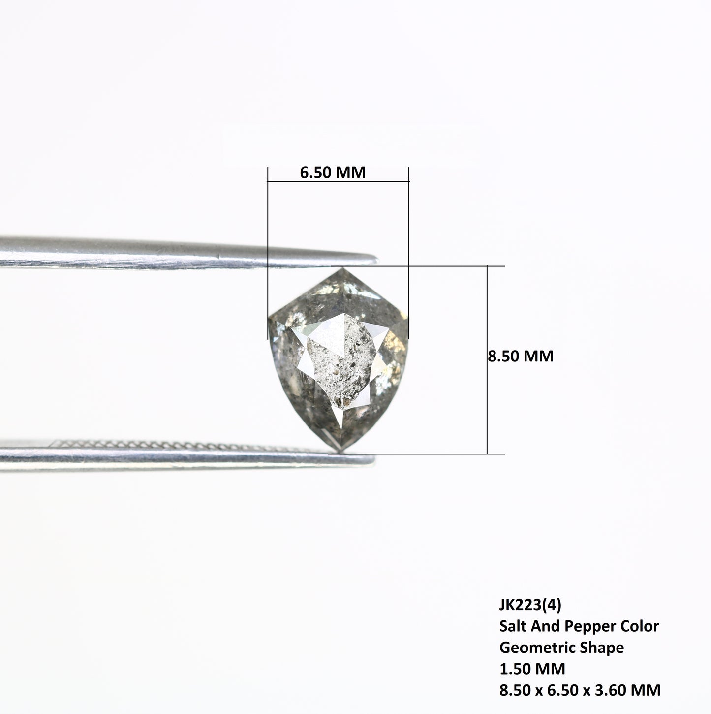 1.50 CT Salt And Pepper Geometric Shaped Diamond For Wedding Ring - JayKrishna Diamond