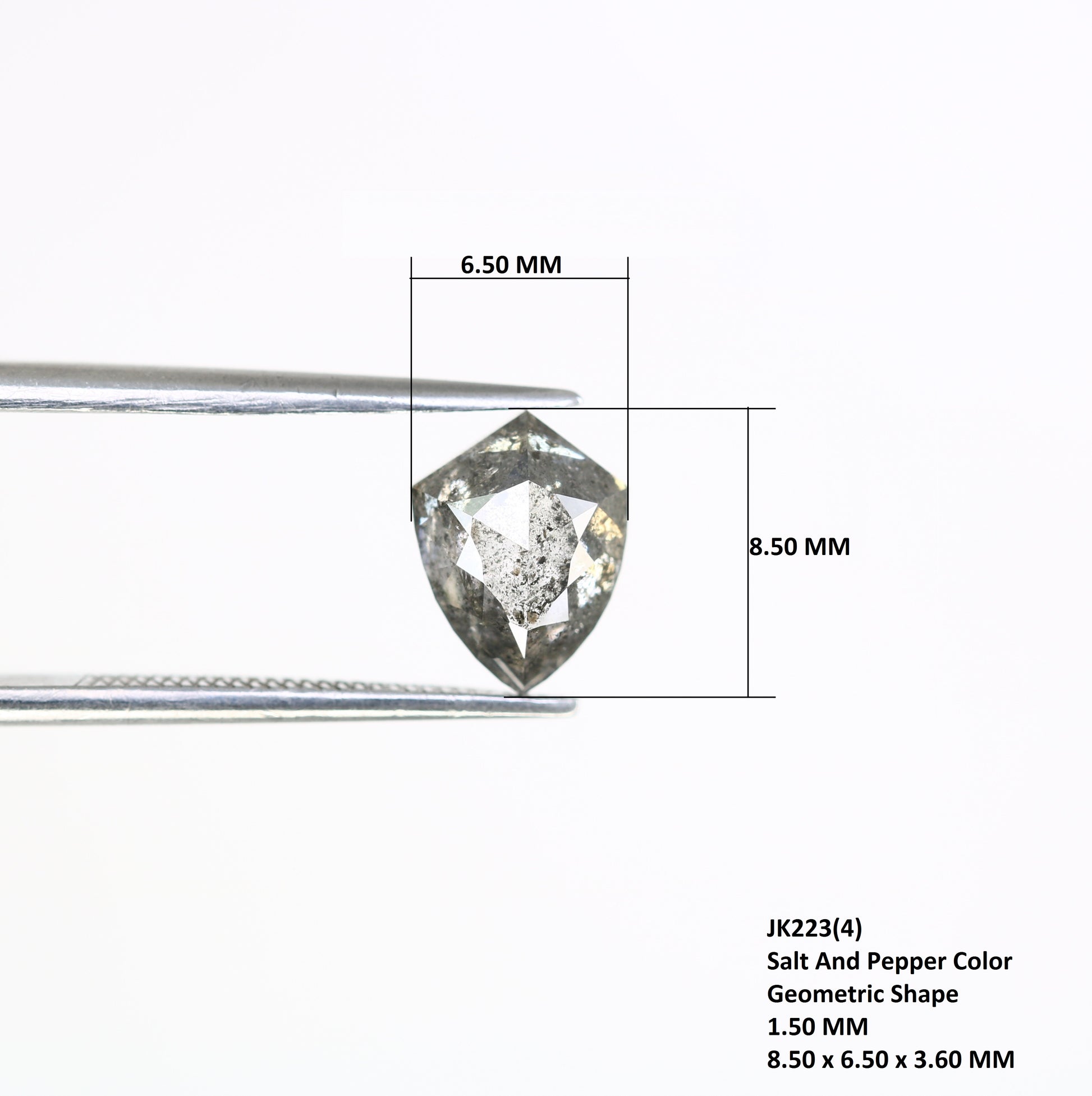 1.50 CT Salt And Pepper Geometric Shaped Diamond For Wedding Ring - JayKrishna Diamond