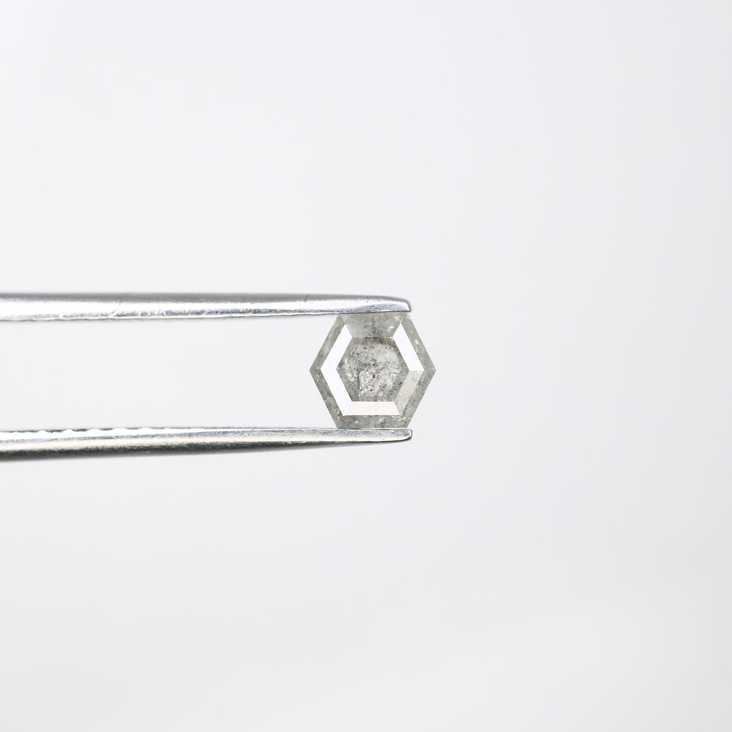 0.56 Carat Hexagon Cut Salt and Pepper Diamond – Unique Loose Gem for Alternative Engagement Rings - JayKrishna Diamond