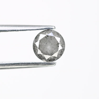 0.61 Carat 4.8MM Loose Salt and Pepper Round Brilliant Cut Diamond: Natural Grey Diamond for Elegant Engagement Rings - JayKrishna Diamond