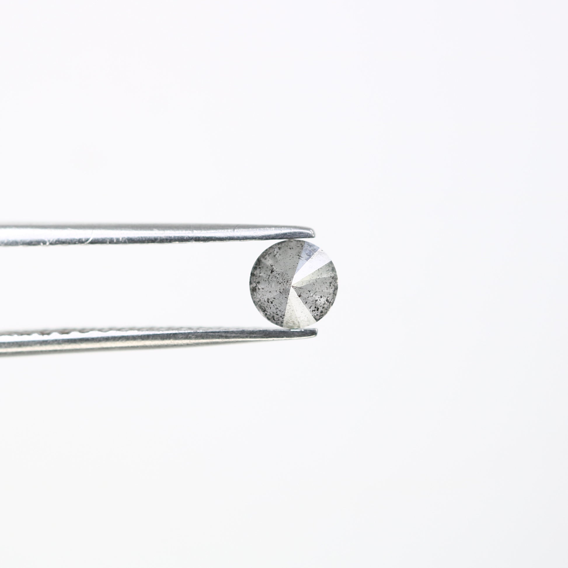 0.61 Carat 4.8MM Loose Salt and Pepper Round Brilliant Cut Diamond: Natural Grey Diamond for Elegant Engagement Rings - JayKrishna Diamond