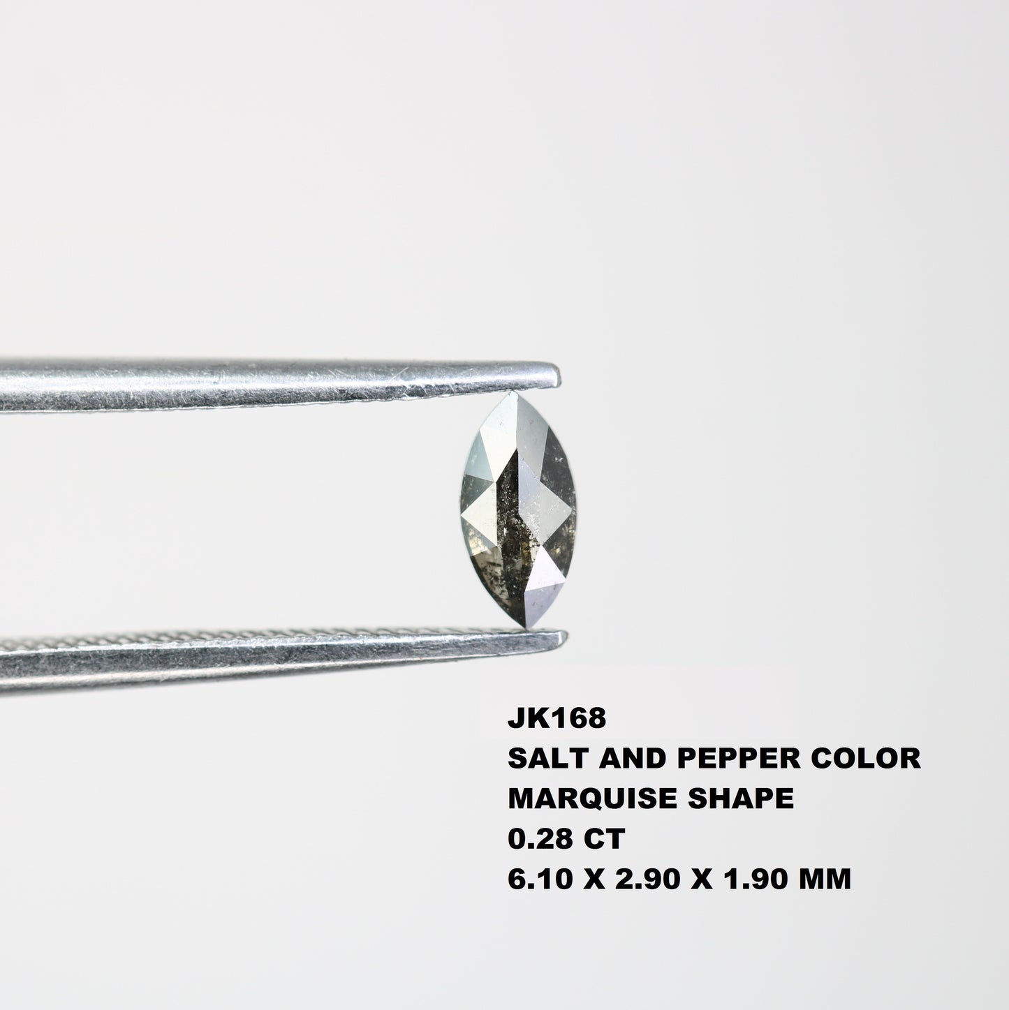 0.28 CT Salt and Pepper Marquise Shape Natural Diamond – Ideal for Engagement Rings | Distinctive Salt and Pepper Marquise Diamond - JayKrishna Diamond