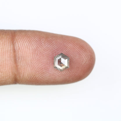 0.71 Carat Hexagon Shape Salt And Pepper Loose Diamond For Wedding Ring - JayKrishna Diamond