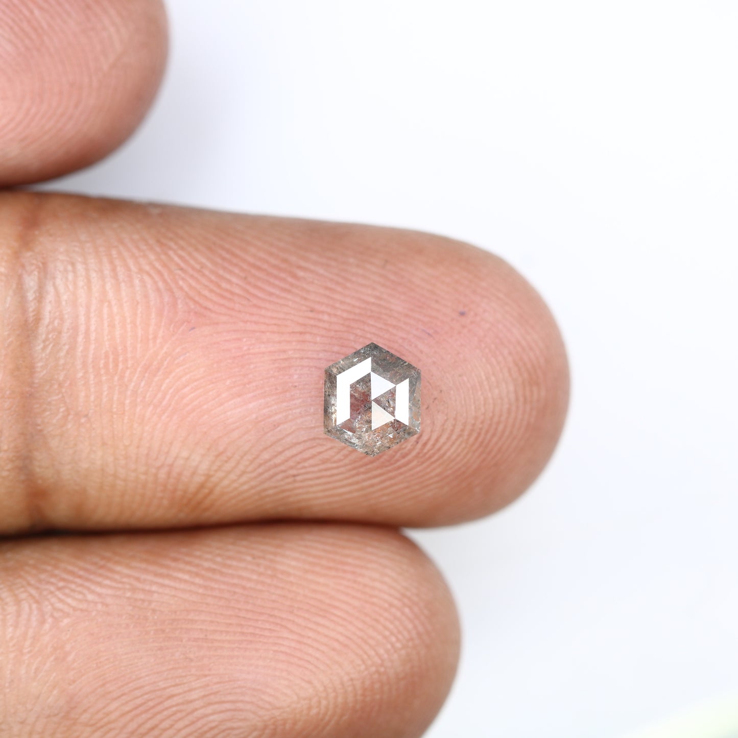 0.71 Carat Hexagon Shape Salt And Pepper Loose Diamond For Wedding Ring - JayKrishna Diamond