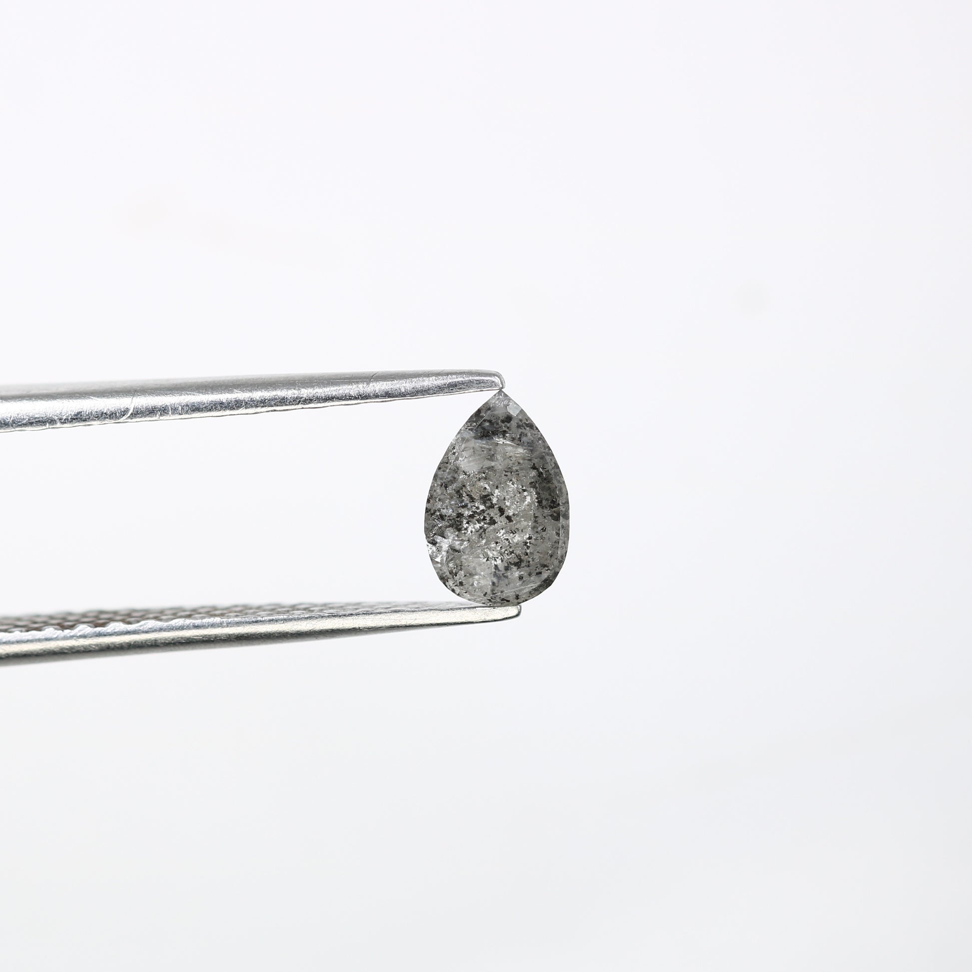 0.76 Carat 7 MM Pear Shaped Natural Salt And Pepper Diamond For Galaxy Ring - JayKrishna Diamond