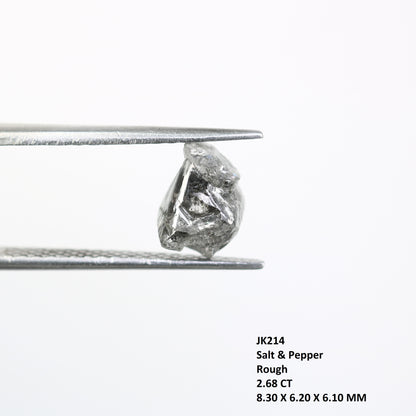 2.68 CT Raw Salt And Pepper Uncut Rough Diamond For Engagement Ring - JayKrishna Diamond