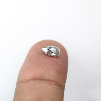 0.76 Carat 7 MM Pear Shaped Natural Salt And Pepper Diamond For Galaxy Ring - JayKrishna Diamond