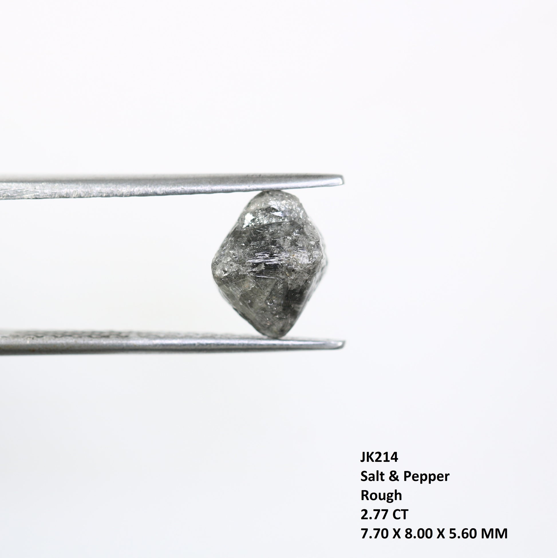 2.77 CT Salt And Pepper Raw Uncut Rough Diamond For Engagement Ring - JayKrishna Diamond