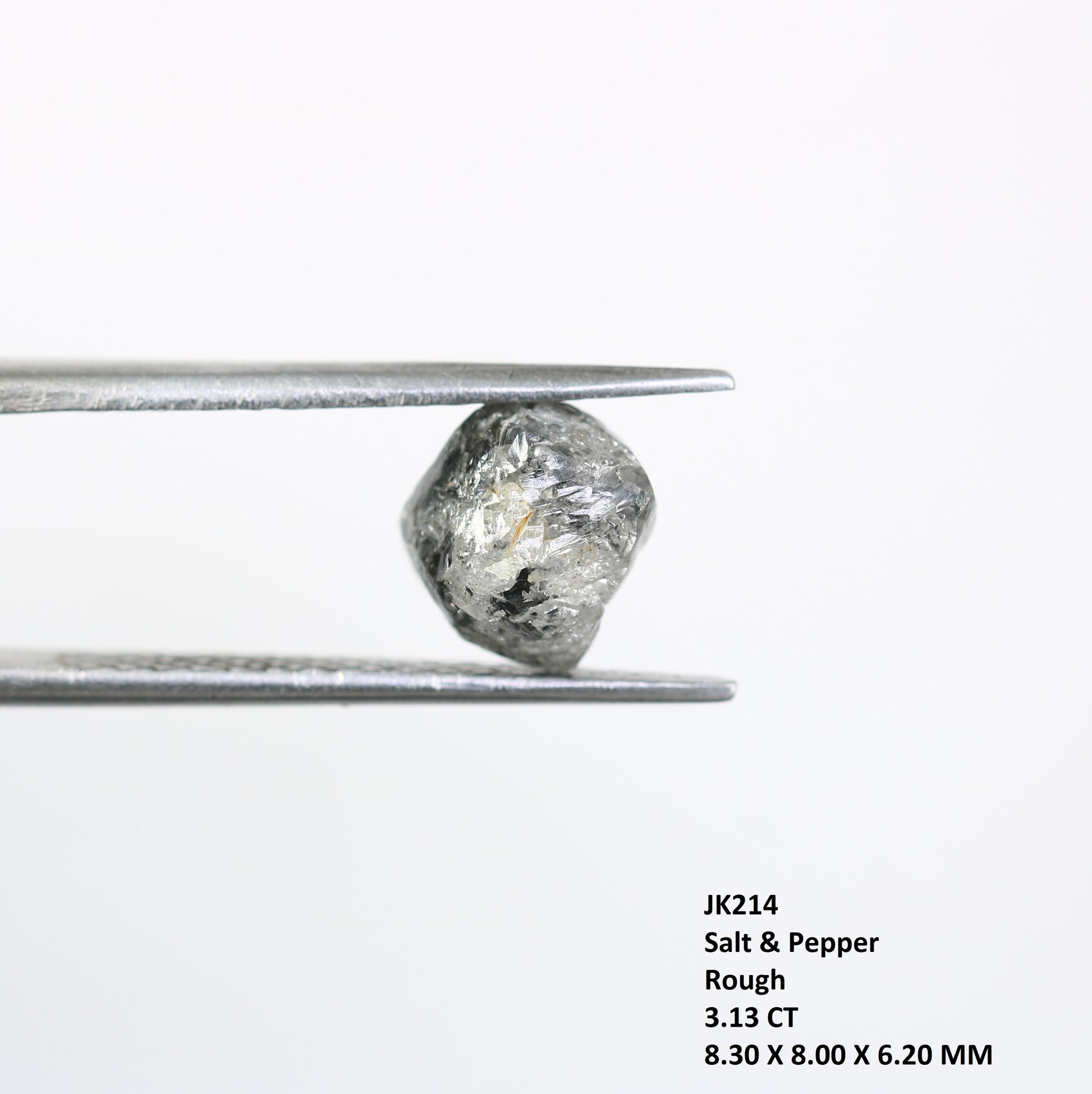 3.13 CT Raw Uncut Salt And Pepper Rough Diamond For Engagement Ring - JayKrishna Diamond