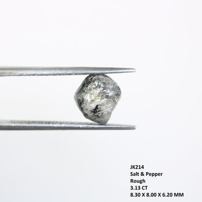3.13 CT Raw Uncut Salt And Pepper Rough Diamond For Engagement Ring - JayKrishna Diamond