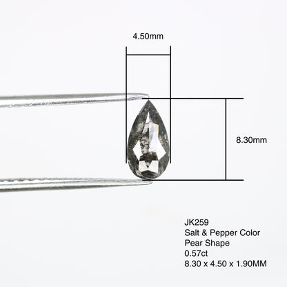 0.57 Carat Pear-Shaped Salt and Pepper Diamond – Unique Loose Gem for Artisan Engagement Rings - JayKrishna Diamond
