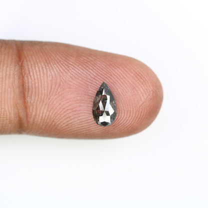 0.57 Carat Pear-Shaped Salt and Pepper Diamond – Unique Loose Gem for Artisan Engagement Rings - JayKrishna Diamond