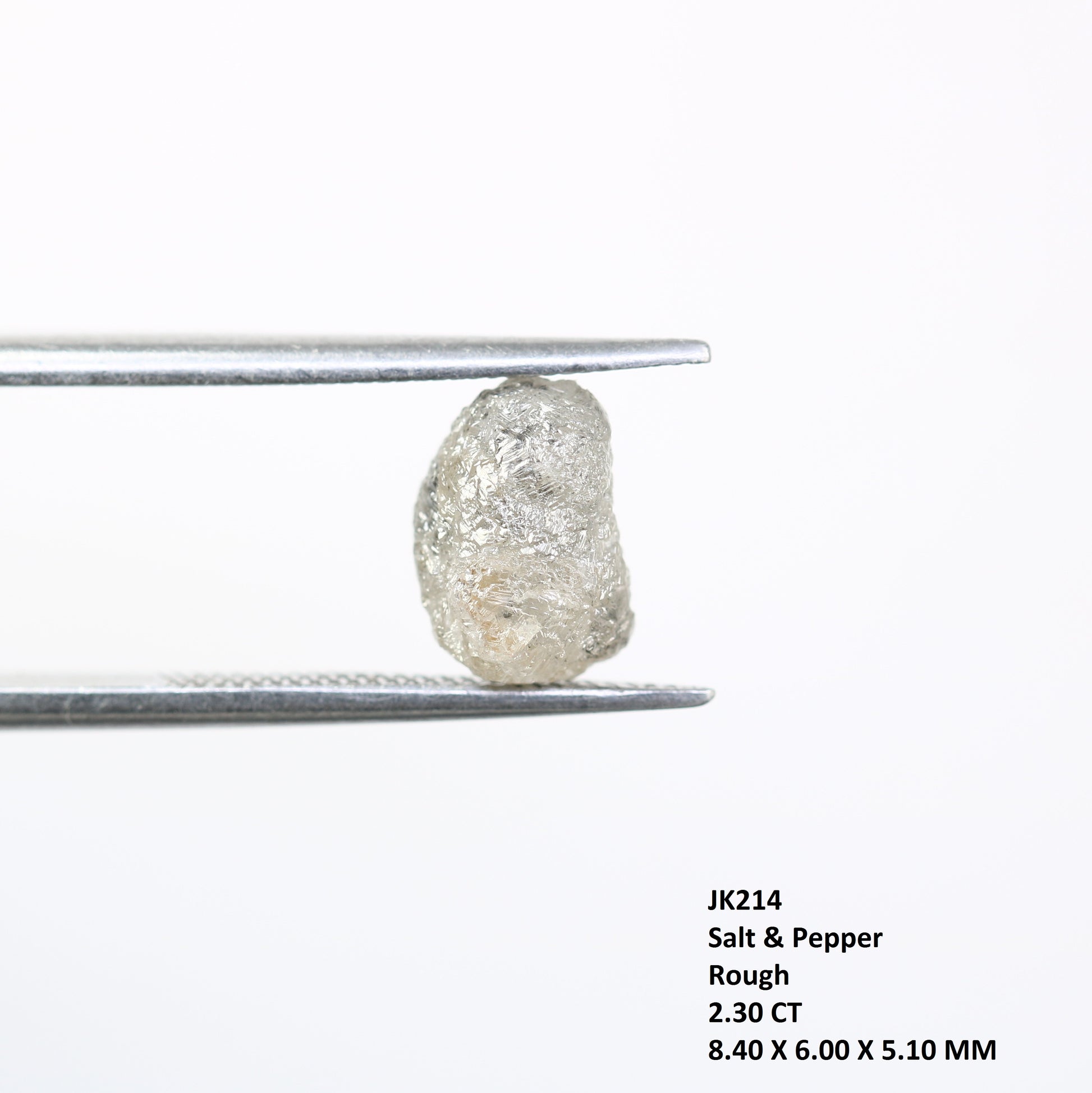 2.30 CT Rough Raw Salt And Pepper Irregular Cut Diamond For Engagement Ring - JayKrishna Diamond