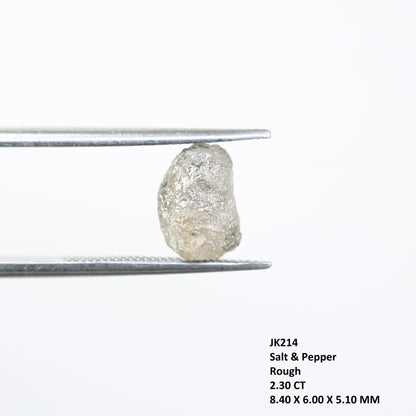 2.30 CT Rough Raw Salt And Pepper Irregular Cut Diamond For Engagement Ring - JayKrishna Diamond
