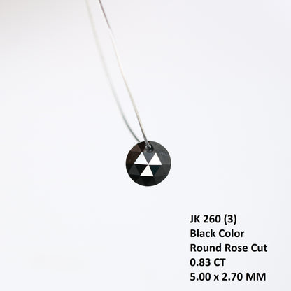 0.83 CT 5.00 MM Black Round Rose Cut Drilled Beads Loose Diamond For Diamond Jewellry - JayKrishna Diamond