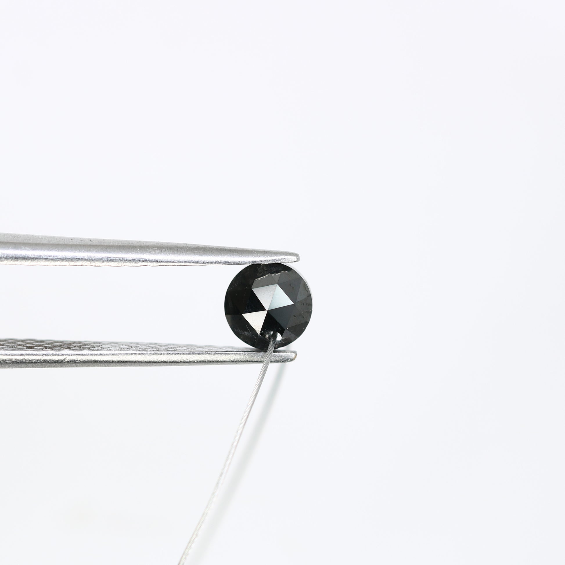 0.83 CT 5.00 MM Black Round Rose Cut Drilled Beads Loose Diamond For Diamond Jewellry - JayKrishna Diamond
