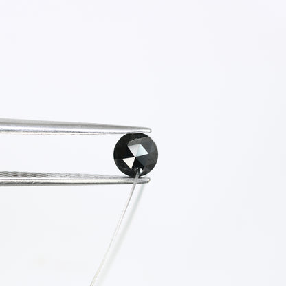 0.83 CT 5.00 MM Black Round Rose Cut Drilled Beads Loose Diamond For Diamond Jewellry - JayKrishna Diamond