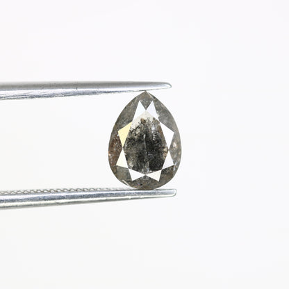 1.51 CT 7.70 MM Pear Shaped Salt And Pepper Loose Diamond For Wedding Ring - JayKrishna Diamond